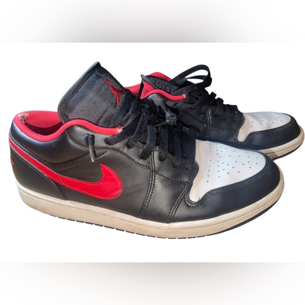 Nike Air Jordan 1 Low White Toe Leather Athletic Shoes Sz 11.5 Men's 553558-063